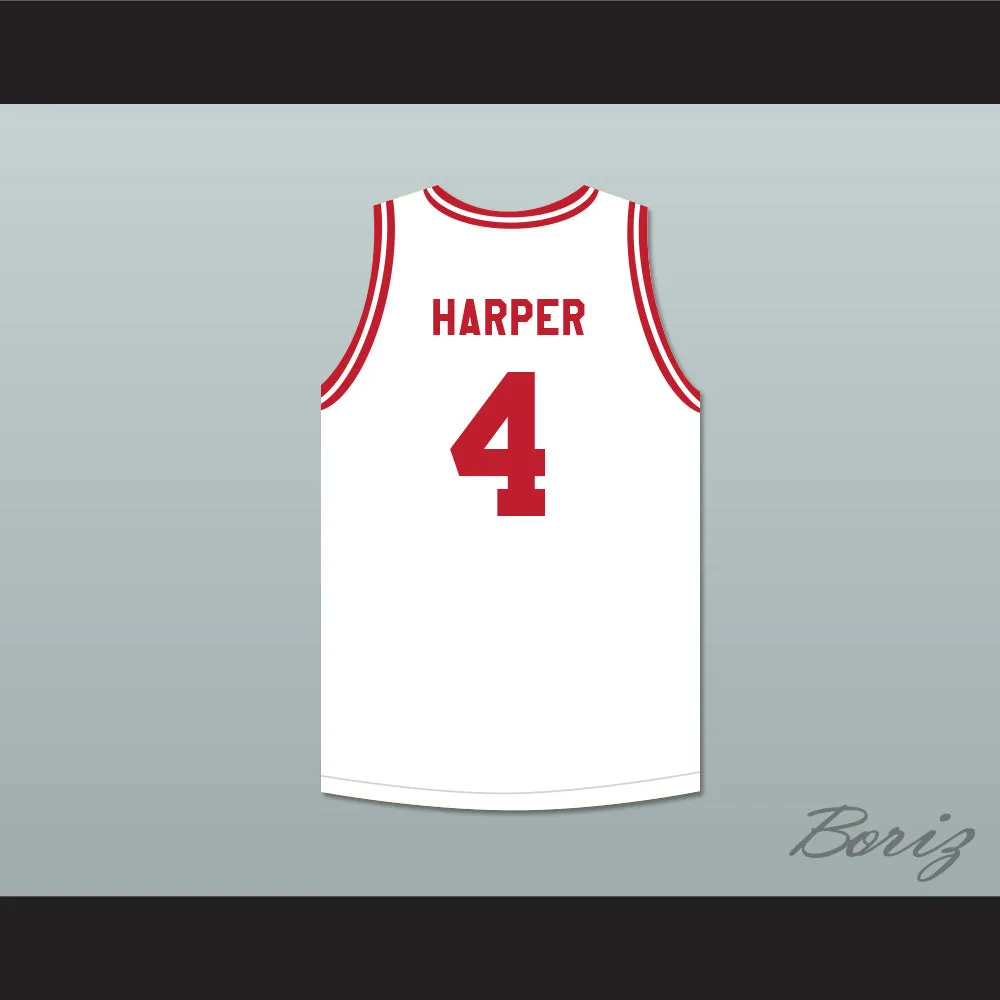 Ron Harper 4 Push Excel Pro Basketball Classic White Basketball Jersey 1988 Charity Event