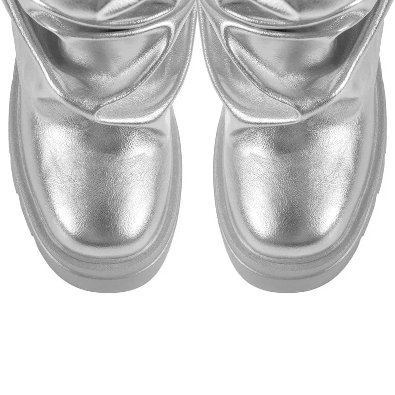 Round Toe Platform Removable Mid-Calf