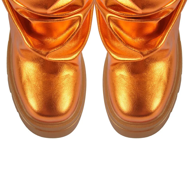 Round Toe Platform Removable Mid-Calf