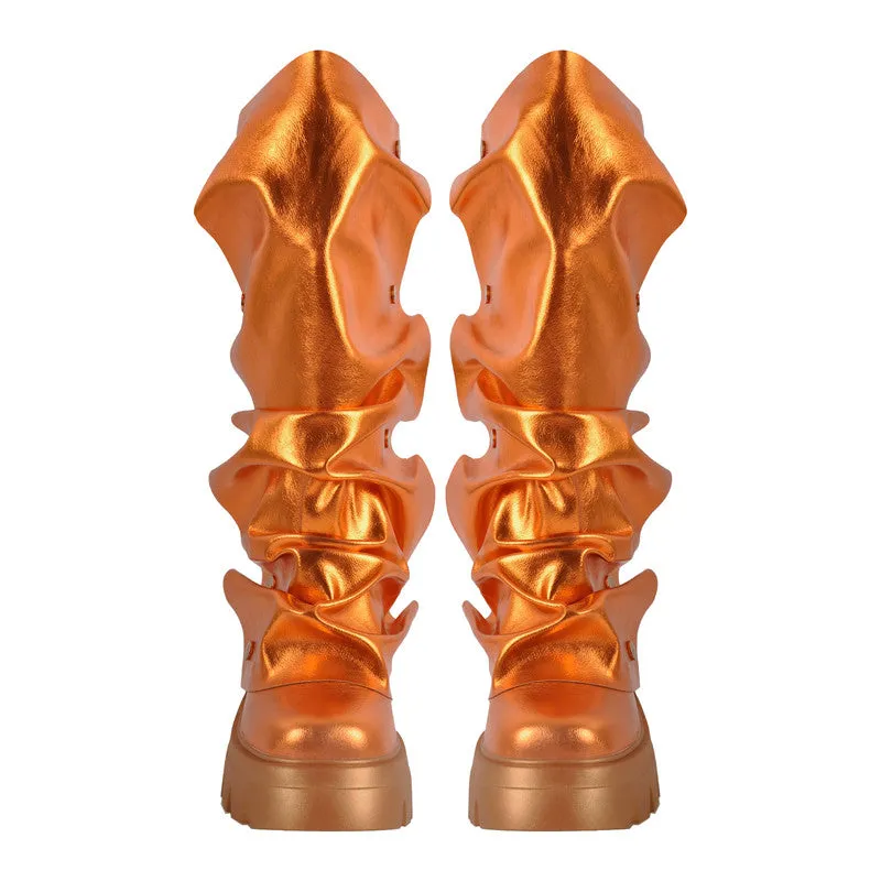 Round Toe Platform Removable Mid-Calf