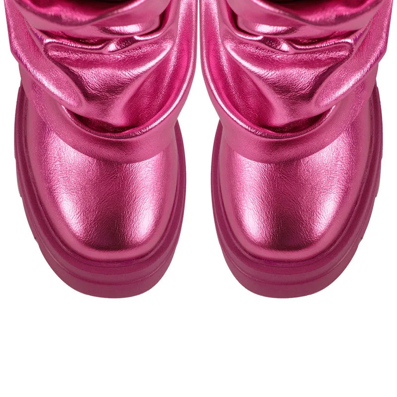 Round Toe Platform Removable Mid-Calf