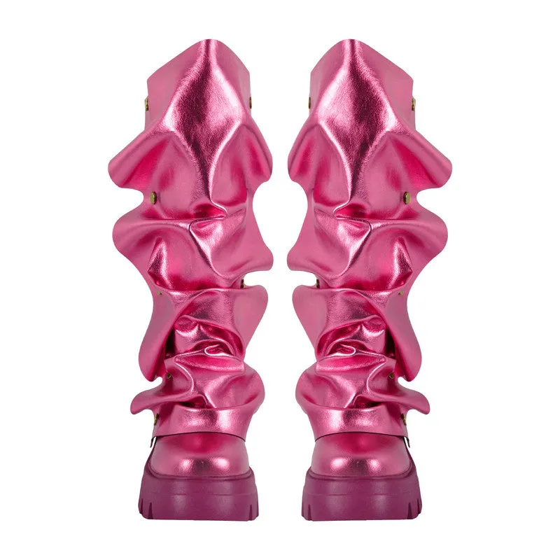 Round Toe Platform Removable Mid-Calf