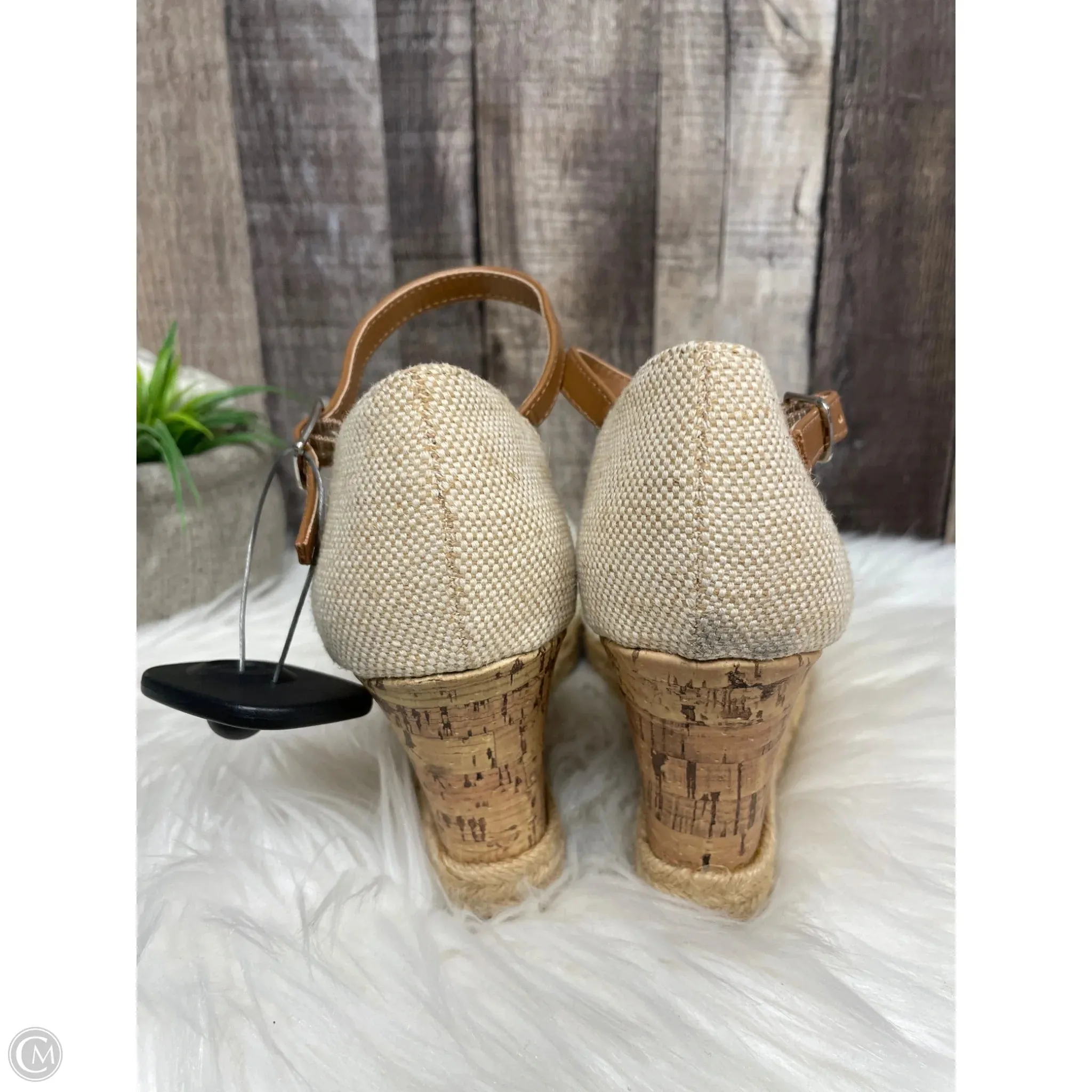 Sandals Heels Wedge By Apt 9 In Cream, Size: 8.5