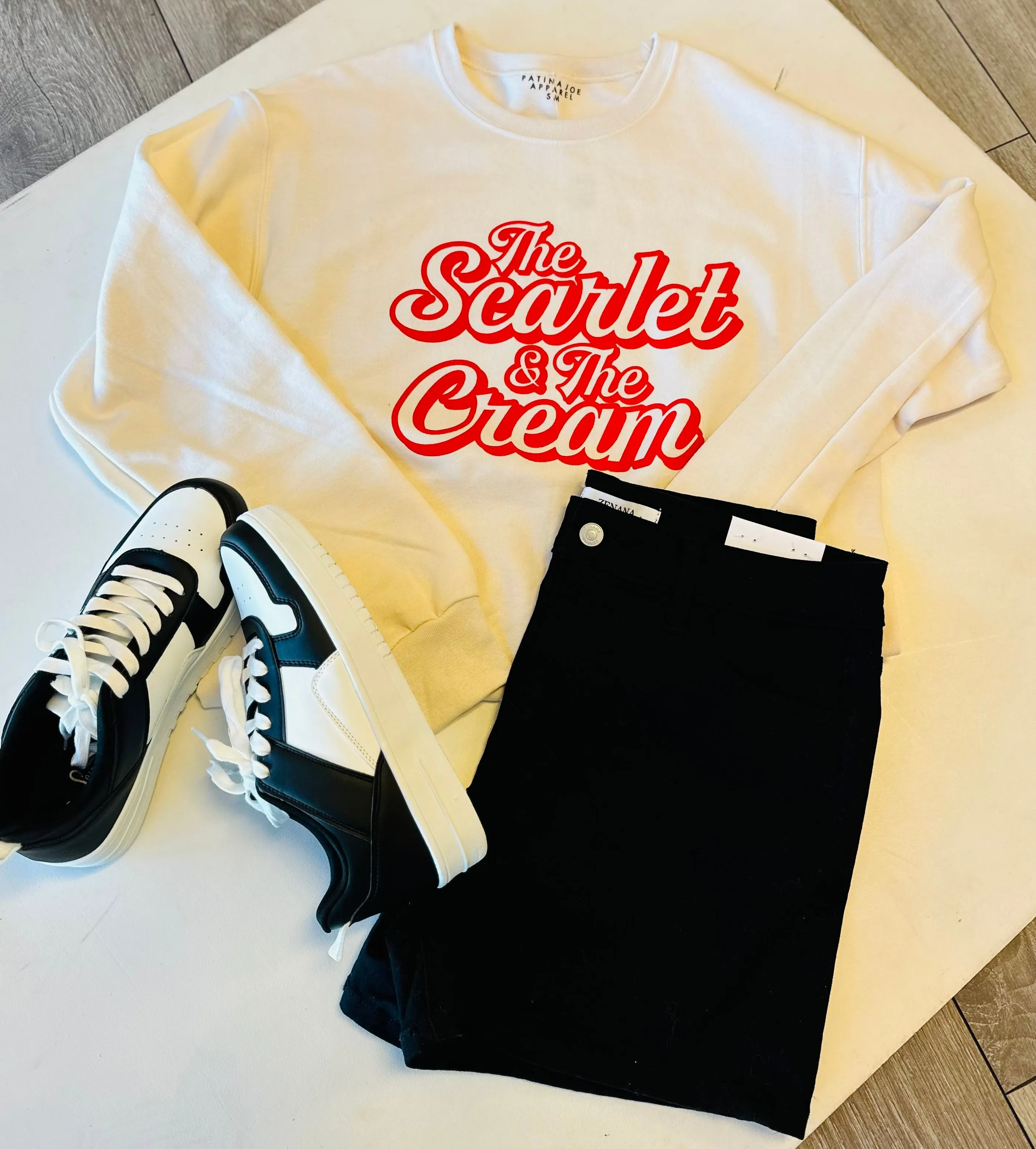 Scarlet & Cream Crew - Cream