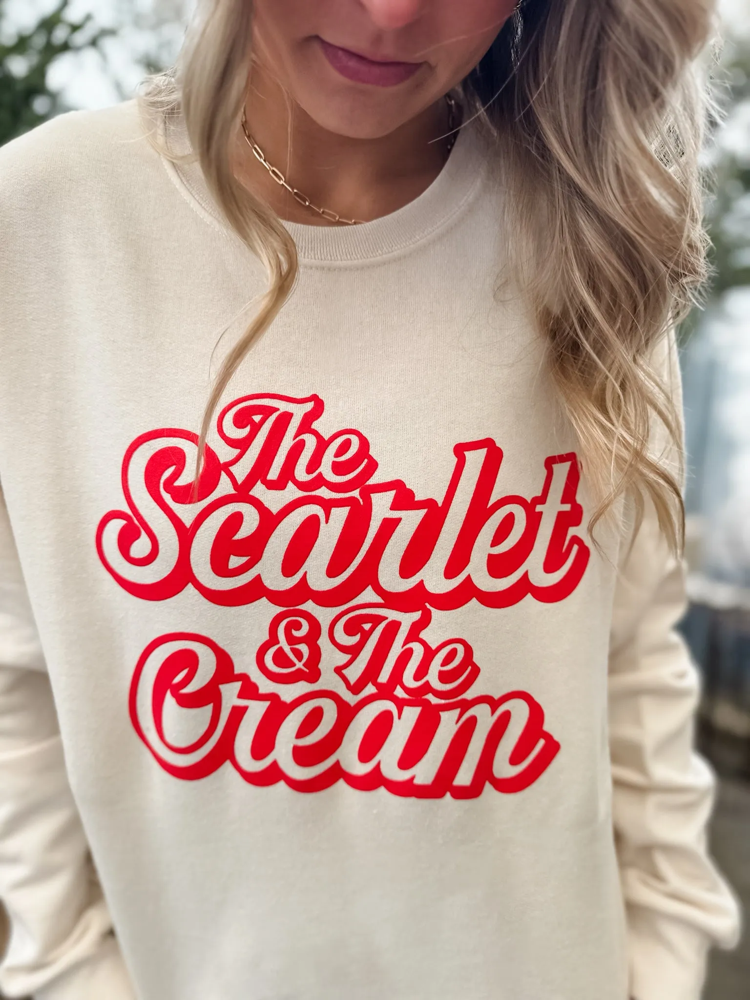 Scarlet & Cream Crew - Cream