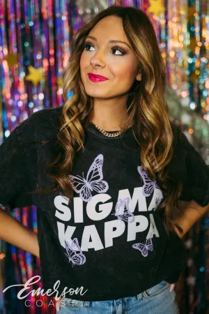 Sigma Kappa Butterfly Mineral Wash Tee