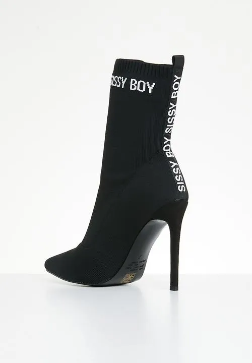 SissyBoy Ladies Sock Stilletto Boot Black