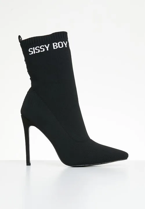 SissyBoy Ladies Sock Stilletto Boot Black