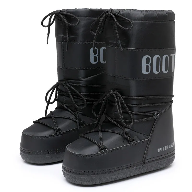 Ski Space Boots Fashion Round Toe Mid-calf Women