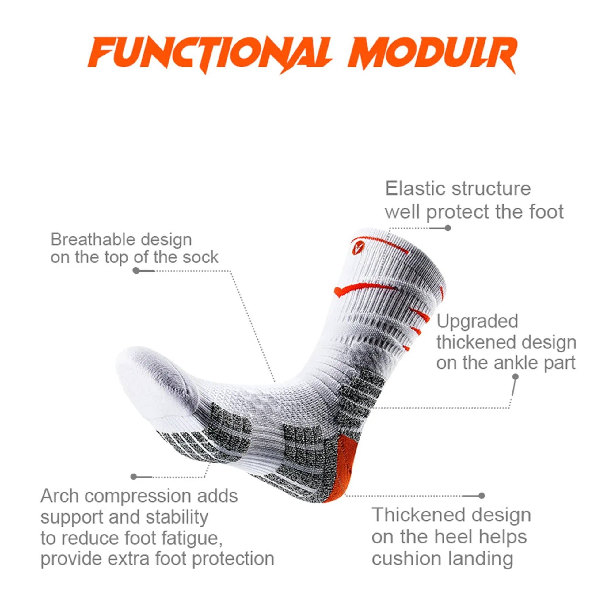 Sport, Underwear & Sleepwears, Athletic socks, cushioned crew socks, arch compression, secure fit, sport socks, basketball socks, football socks, cycling socks