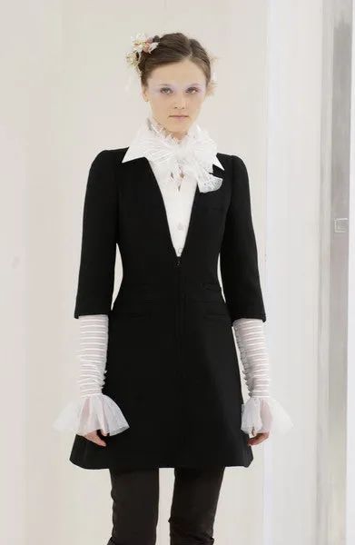 Spring 2006 Chanel by Karl Lagerfeld Haute Couture Pant Set w Detachable Collar & Sleeves