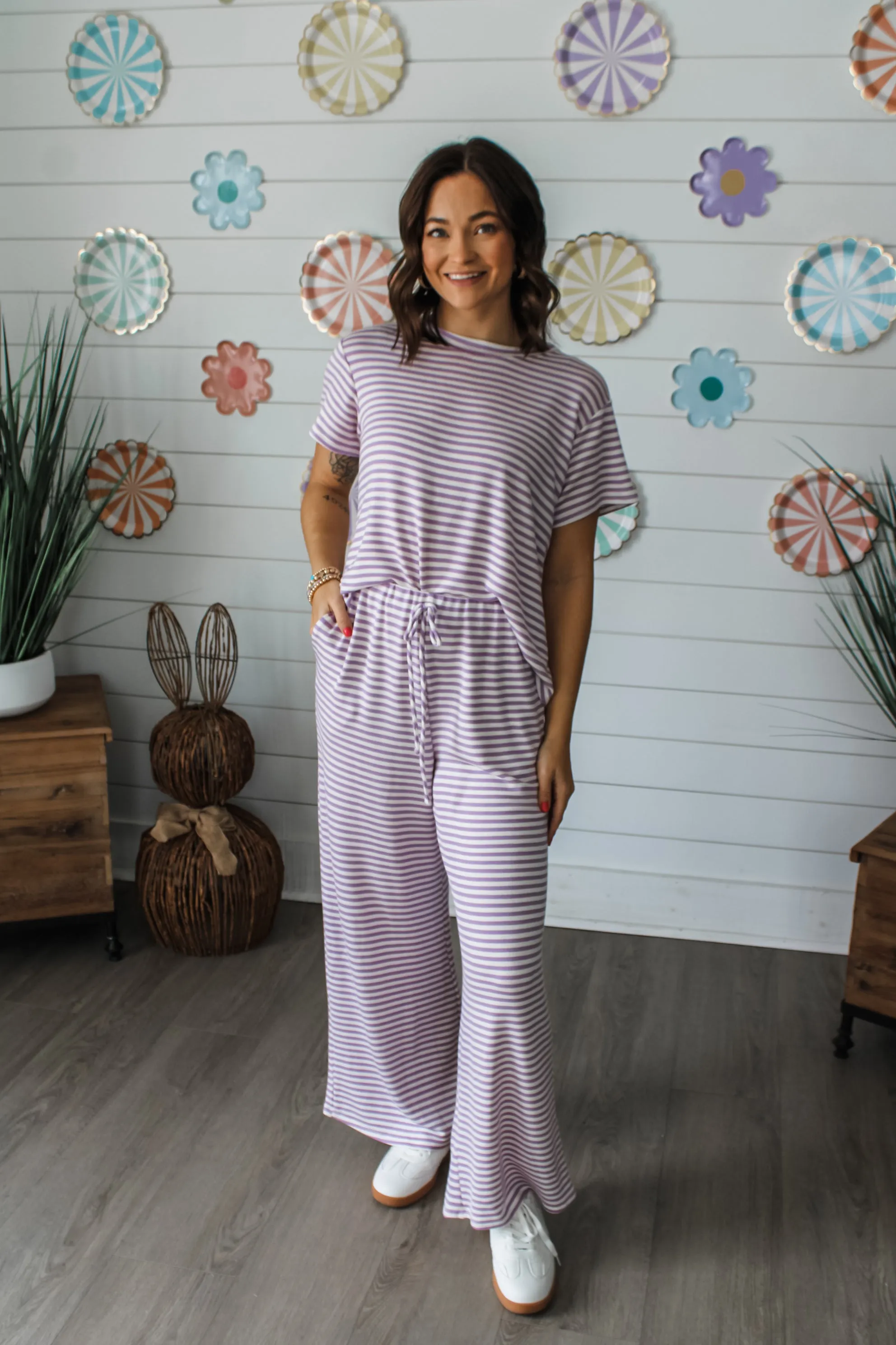 Springtime Stroll Top • Lavender Stripe