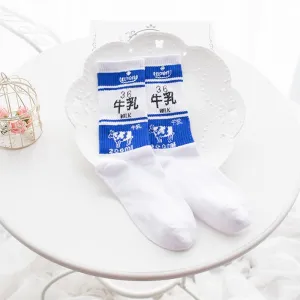 Strawberry Milk Cow Socks SD00614