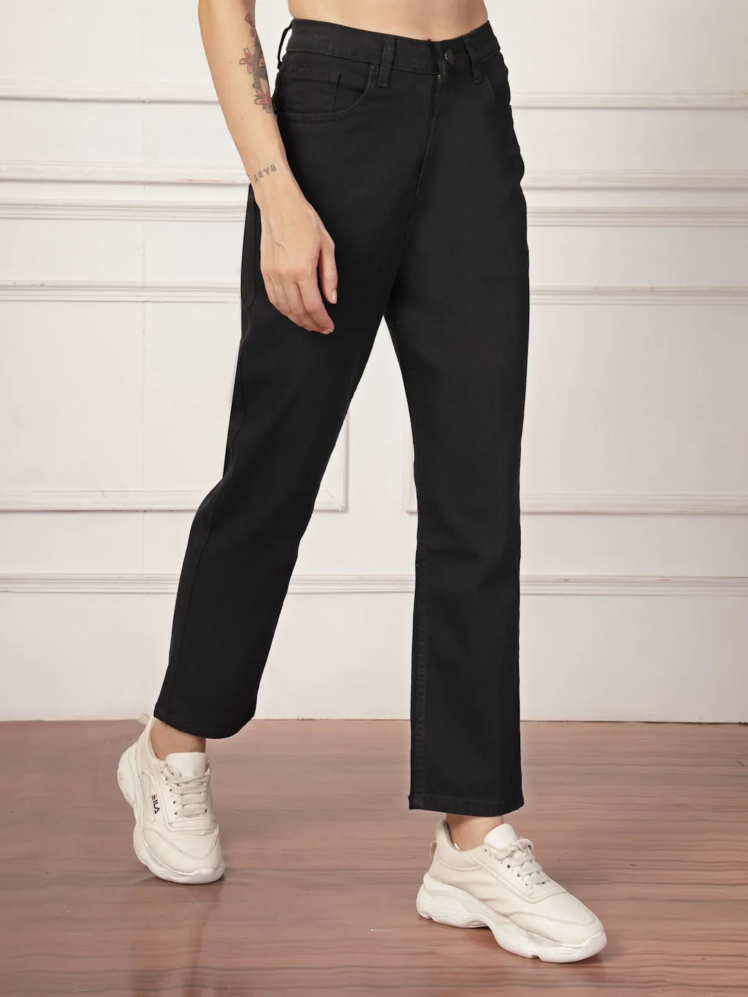 Style Quotient Women Black Regular Fit High Rise Stretchable Jeans
