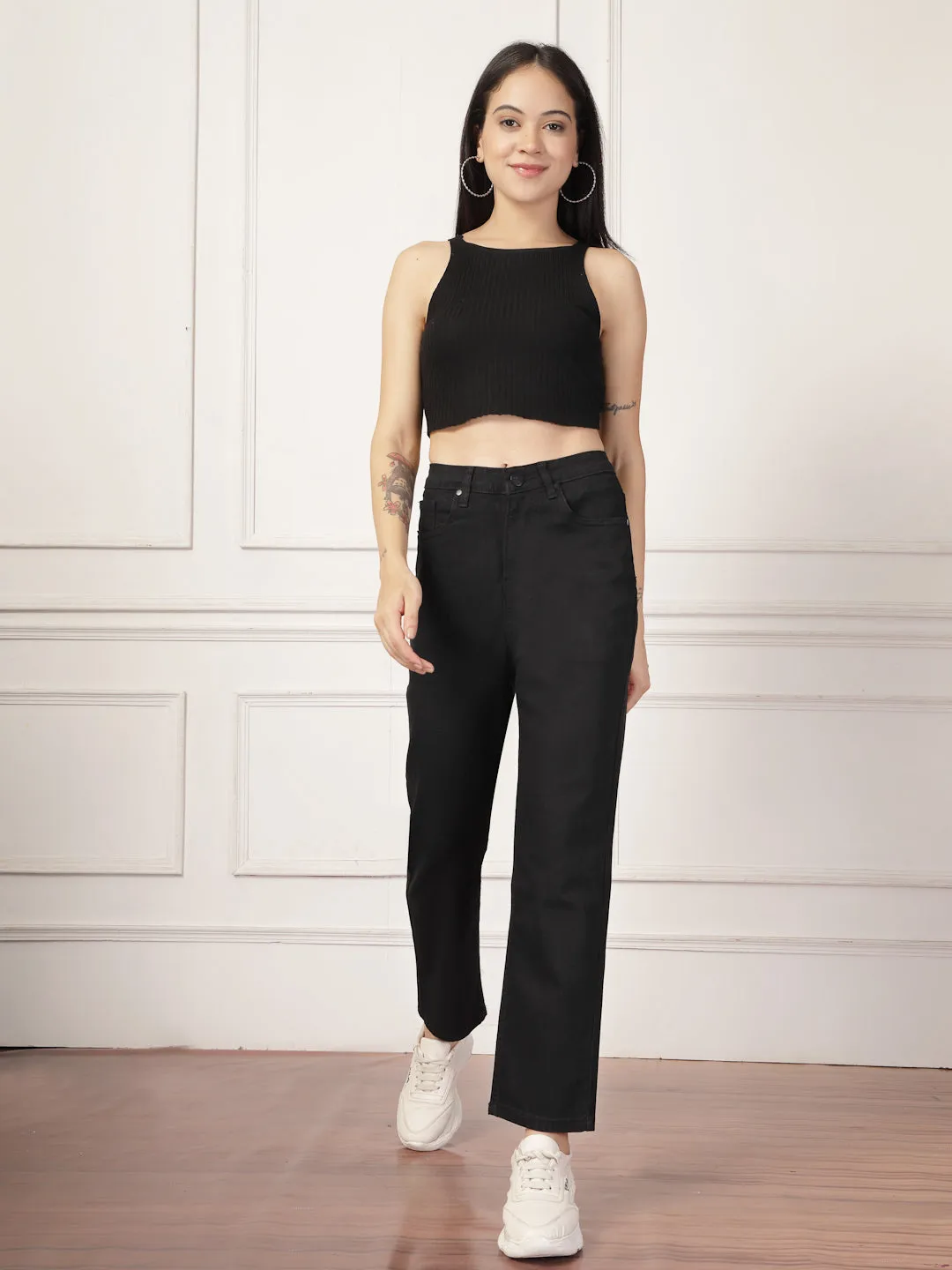 Style Quotient Women Black Regular Fit High Rise Stretchable Jeans