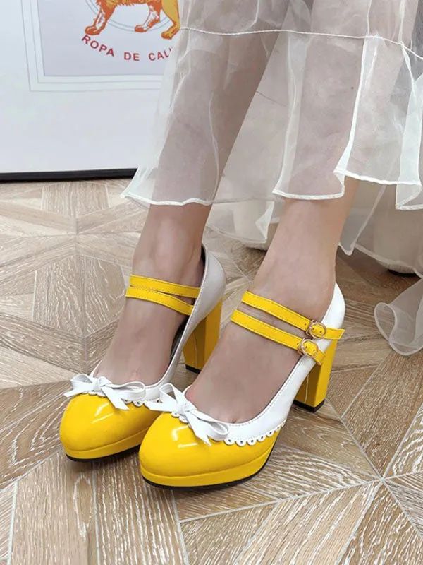 Sweet Lolita Footwear Red Round Toe PU Leather Lolita Shoes