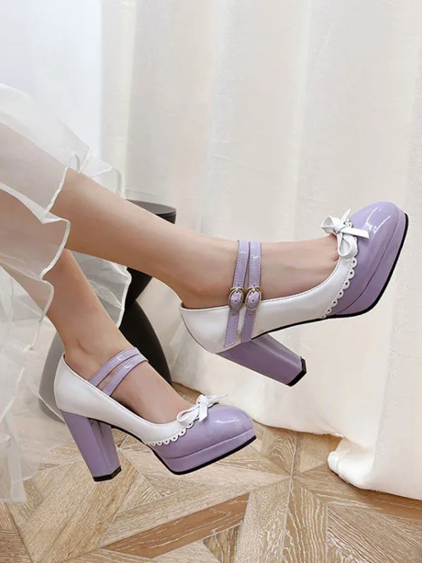 Sweet Lolita Footwear Red Round Toe PU Leather Lolita Shoes
