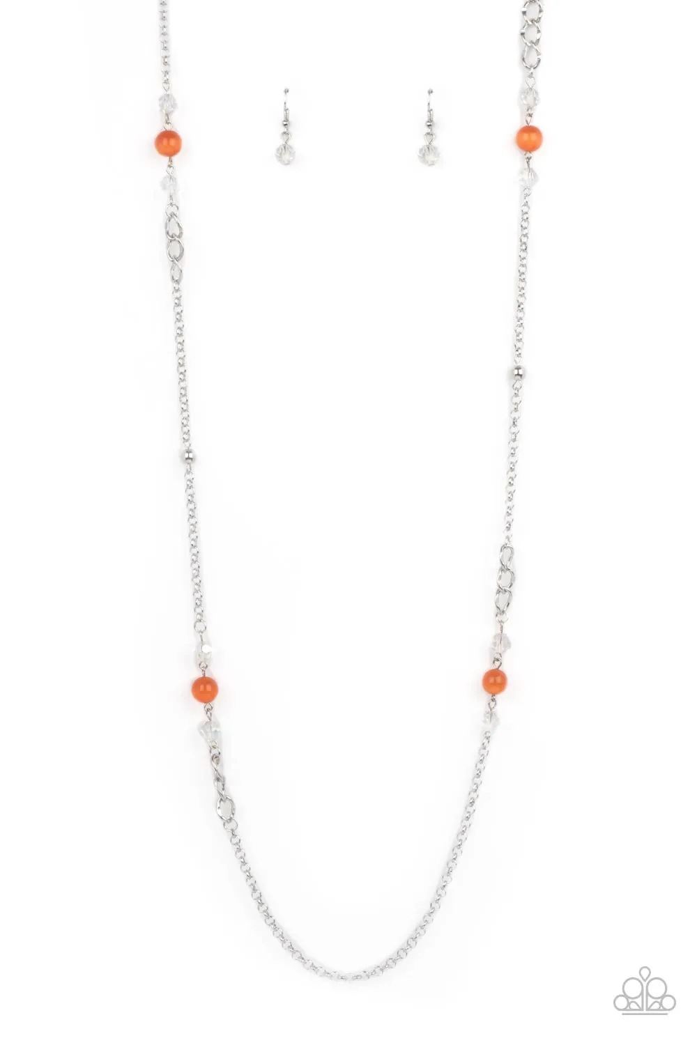 Teasingly Trendy - Orange Necklace