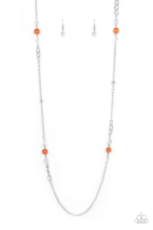 Teasingly Trendy - Orange Necklace