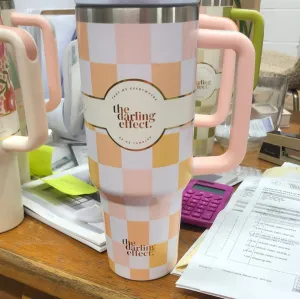 The Darling Effect - Take Me Everywhere Tumbler - check peach
