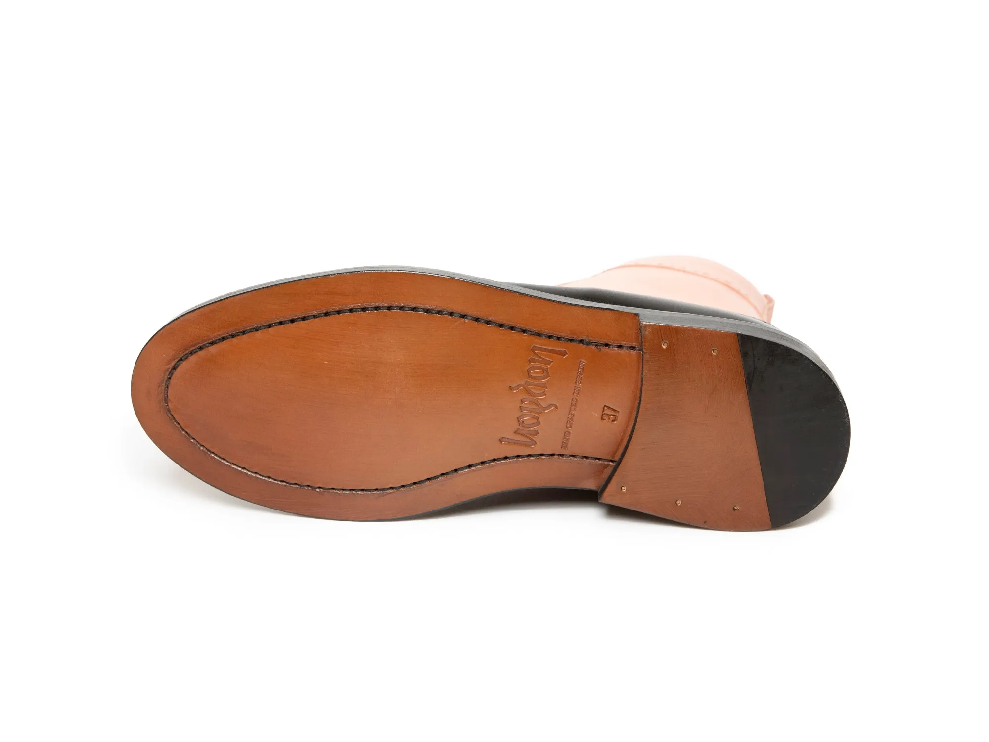 TILDA - Pink and Black Long Wing Derby Boot