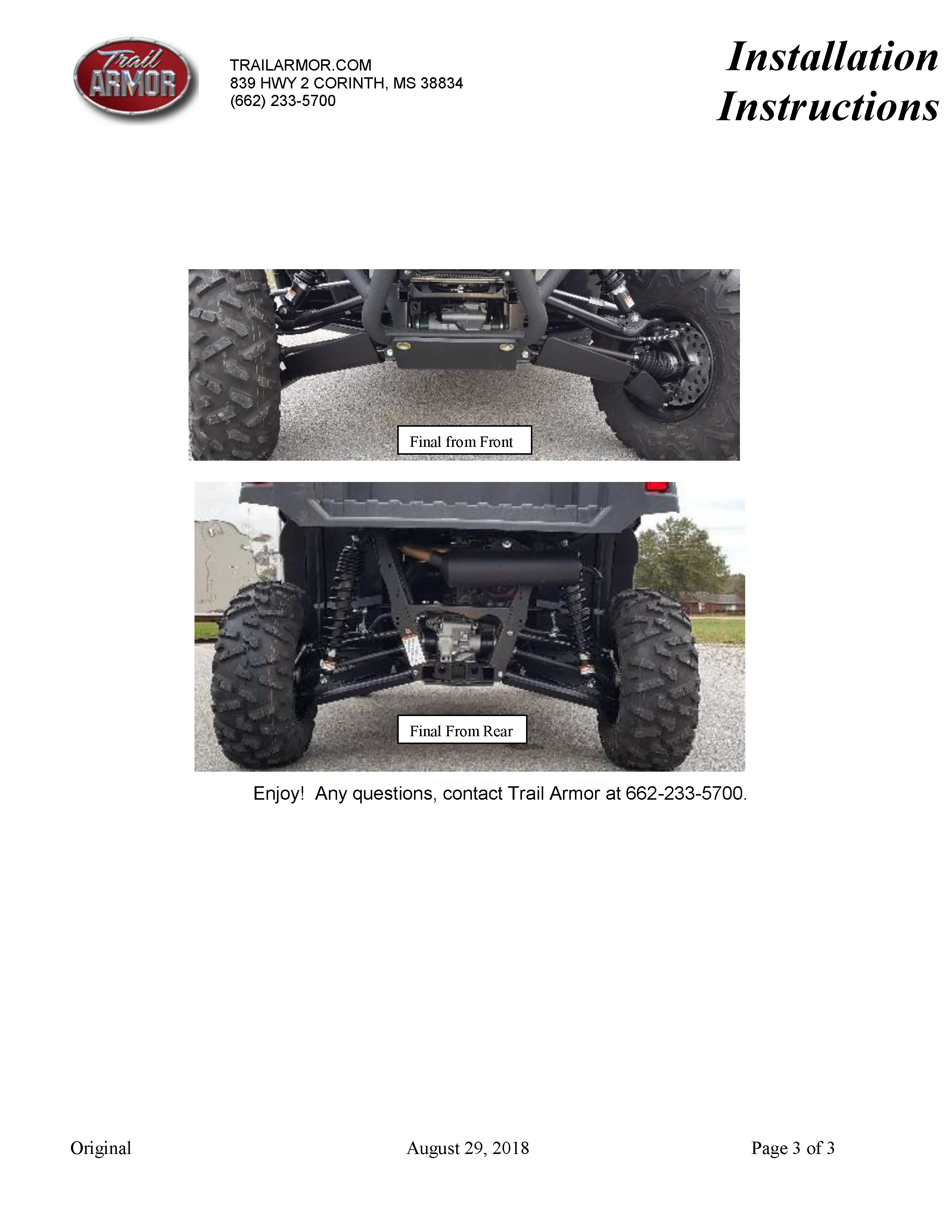 Trail Armor Yamaha Wolverine X2 850, X2 850 R-Spec, X2 850 EPS, X2 850 XT-R, X4 850, X4 850 Hunter, X4 850 Special Edition, X4 850 SE, X4 850 XT-R, X4 850 R-Spec iMpact A-Arm Guards  