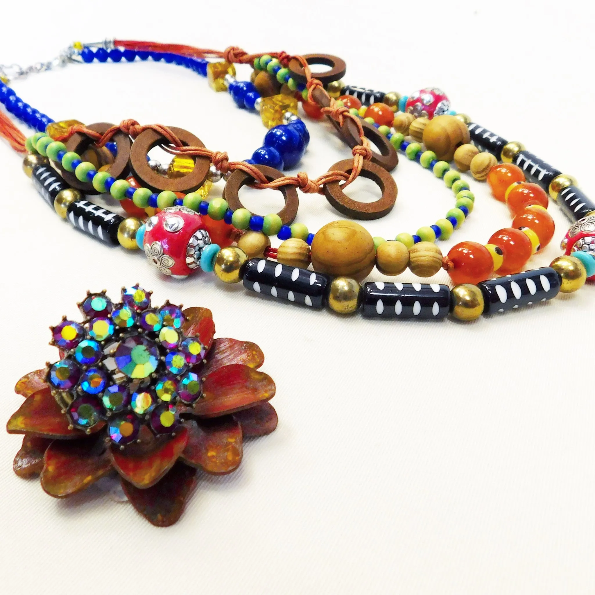 Treska | Multi Strand Multi Colored Necklace