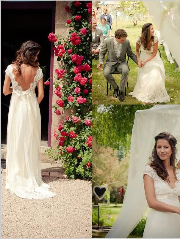 Tulle Princess V-neck Beading Wedding Dresses Brush Train Ball Gown
