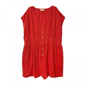 Universal Thread Women's Short Sleeve Kimono Button Front Romper