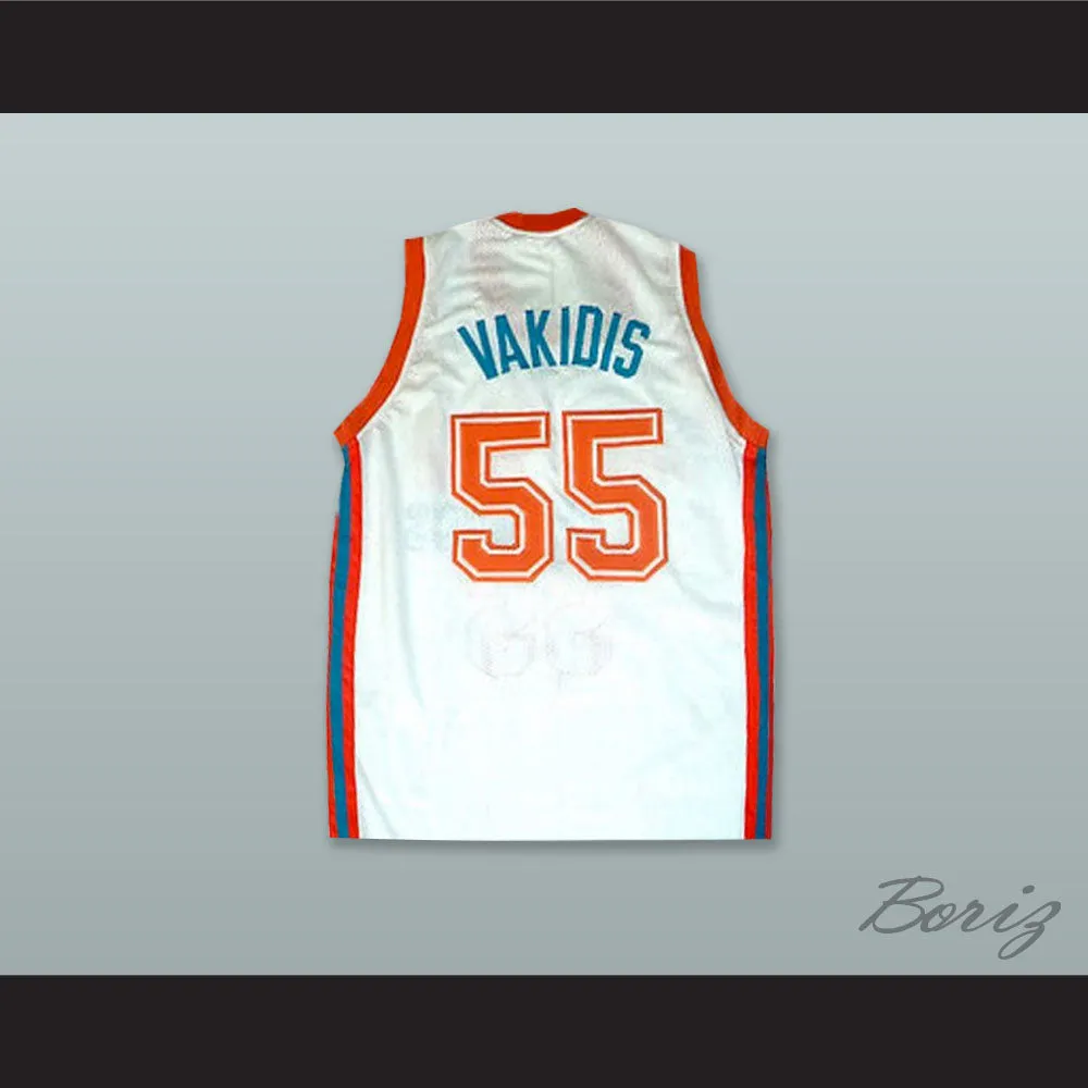 Vakidis 55 Flint Tropics White Basketball Jersey Semi Pro