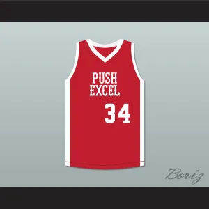 Voise Winters 34 Push Excel Pro Basketball Classic Red Basketball Jersey 1985 Charity Event