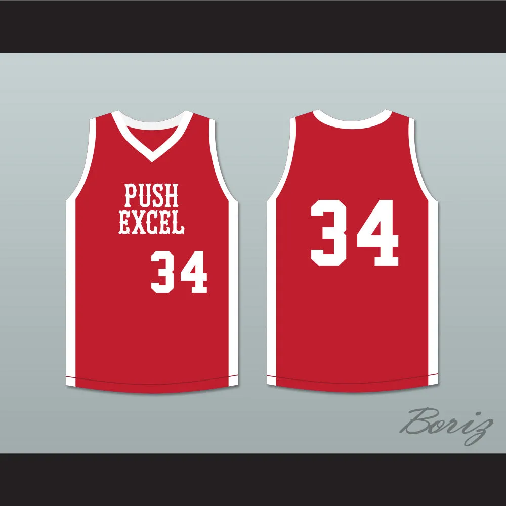 Voise Winters 34 Push Excel Pro Basketball Classic Red Basketball Jersey 1985 Charity Event