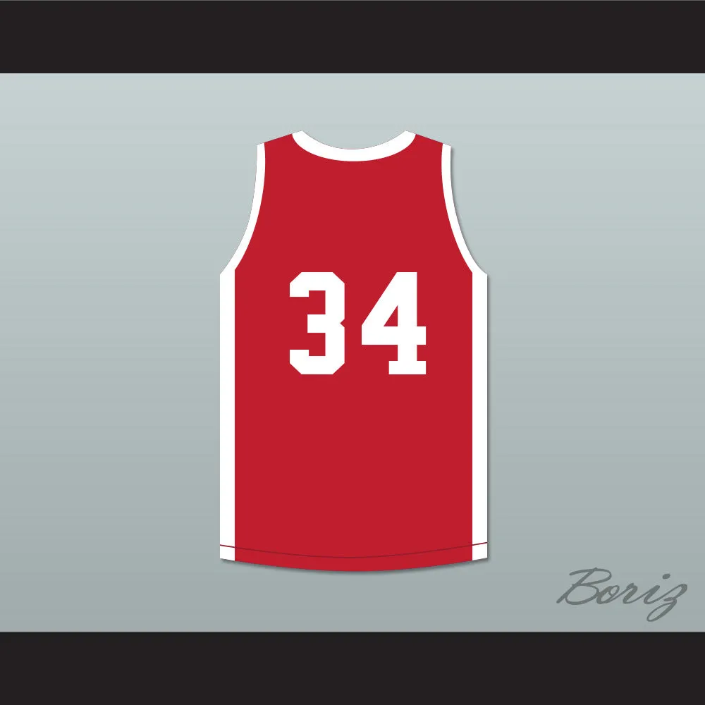 Voise Winters 34 Push Excel Pro Basketball Classic Red Basketball Jersey 1985 Charity Event