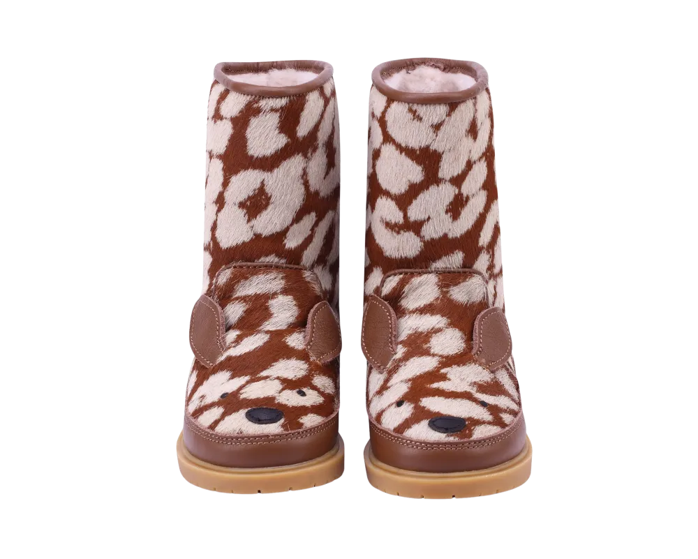 Wadudu Exclusive Boots | Bambi | Brown Spotted Cow Hair