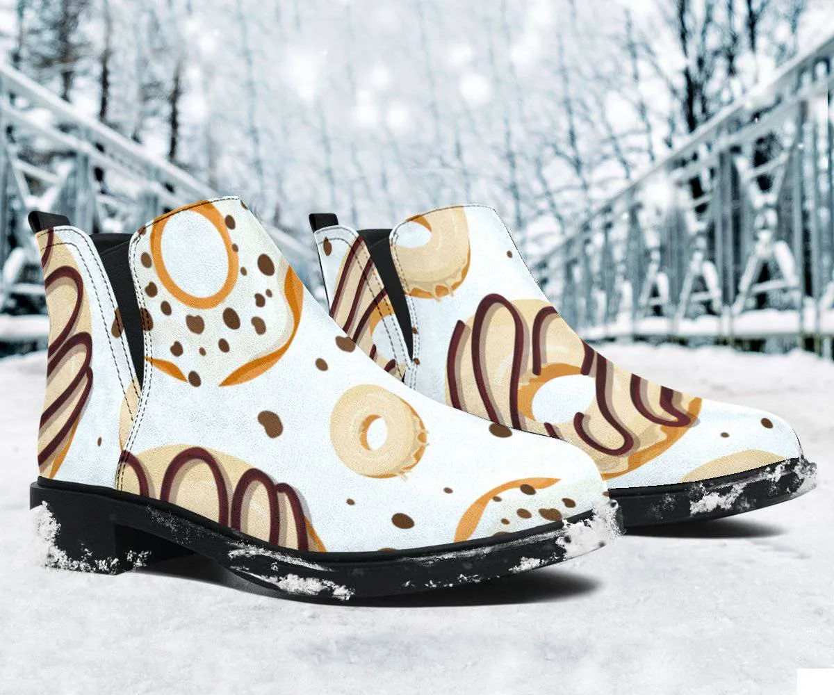 White Chocolate Doughnut Design Boots