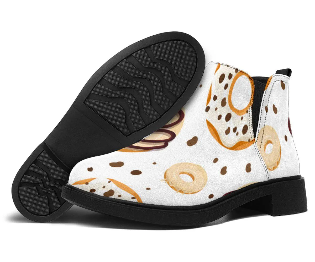 White Chocolate Doughnut Design Boots