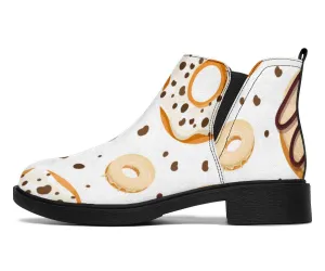 White Chocolate Doughnut Design Boots