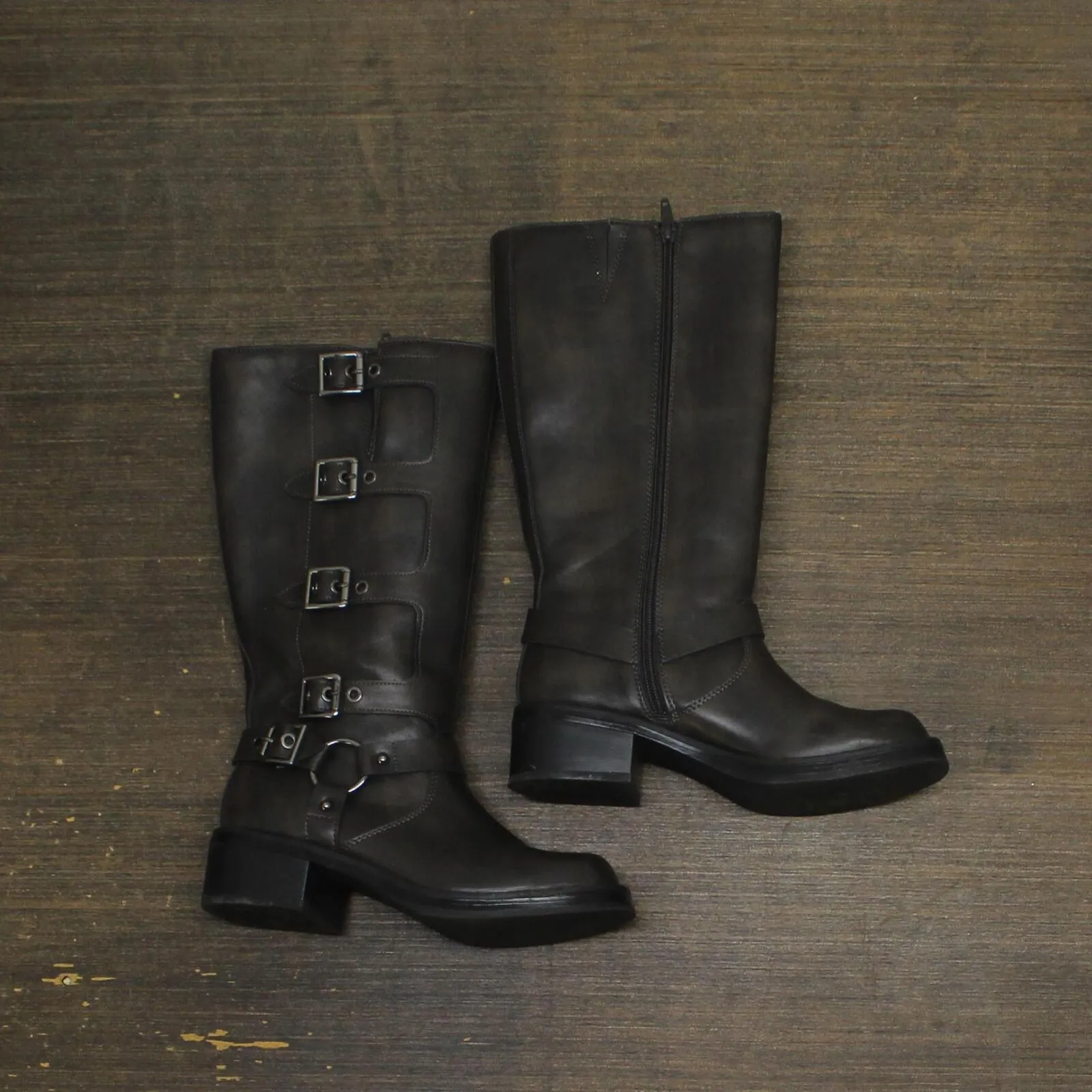 Wild Fable Womens Rebel Tall Moto Buckle Boots 90366583 Brown 7M