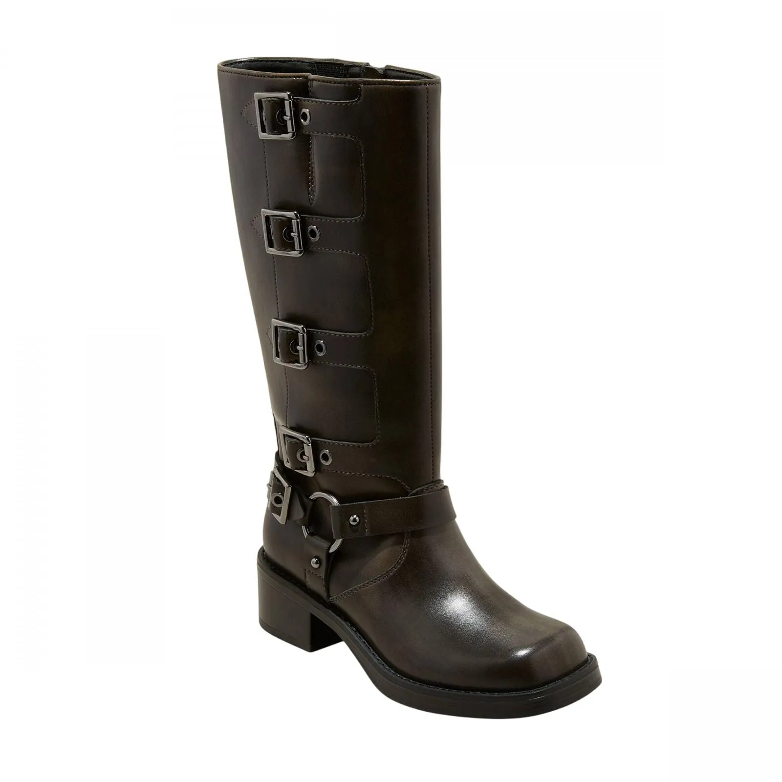 Wild Fable Womens Rebel Tall Moto Buckle Boots 90366583 Brown 8M