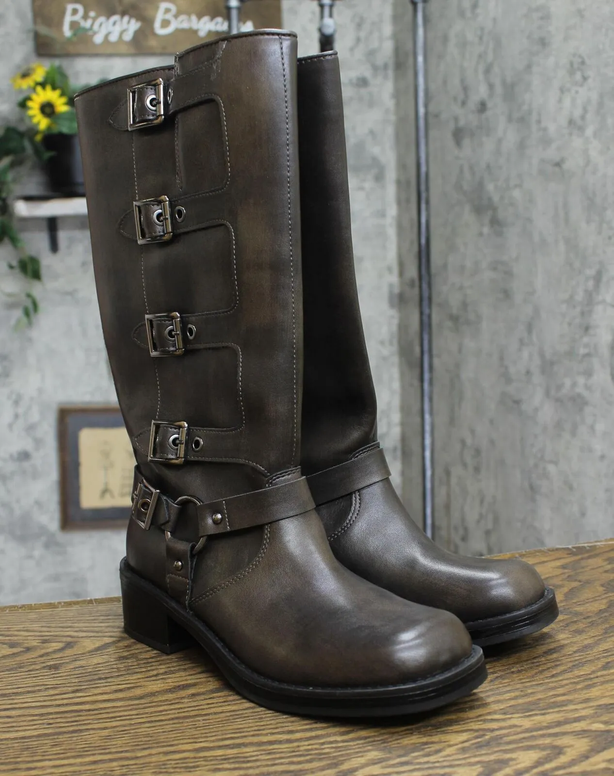 Wild Fable Womens Rebel Tall Moto Buckle Boots 90366583 Brown 8M