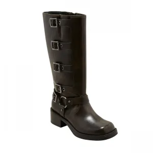 Wild Fable Womens Rebel Tall Moto Buckle Boots 90366583 Brown 8M