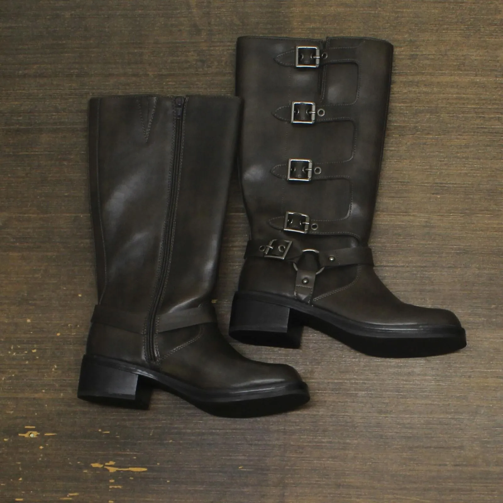 Wild Fable Womens Rebel Tall Moto Buckle Boots 90366583 Brown 8M