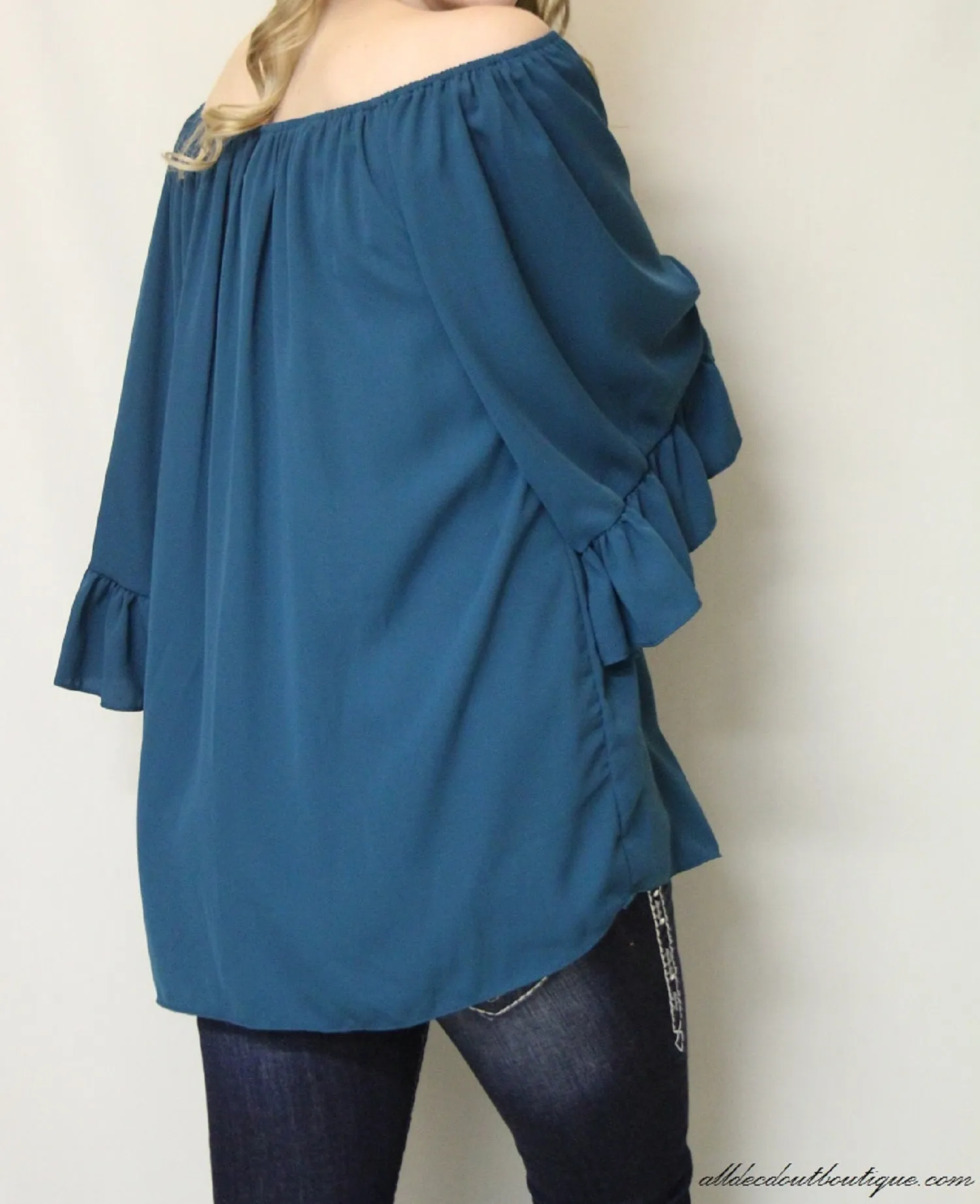 Yahada | Off The Shoulder Tunic Teal
