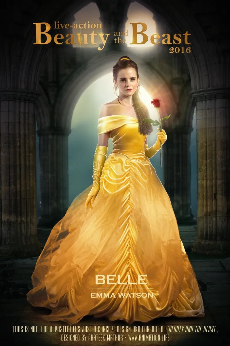 Yellow Emma Watson Off The Shoulder Ball Gown Prom Celebrity Dress Movie Beauty and the Beast Online