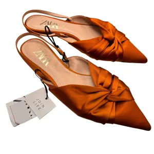 Zara NWT Orange Sandals Size 9